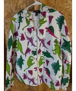 Forever 21 PIZZA &amp; DINOSAURS Hoodie Windbreaker Full ZIP Jacket Coat - $49.50