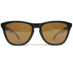 Oakley Sunglasses Frogskins 03-223 Polished Black Round Square Brown Lenses - $121.74