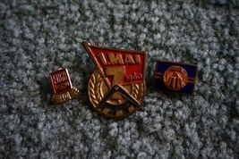 Vintage East German First of May Day Workers Red Flag Pin, 1960 + Two DD... - £27.67 GBP