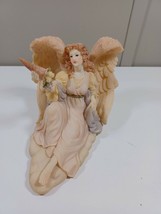 8 inch sitting angel with horn of plenty resin - £7.82 GBP
