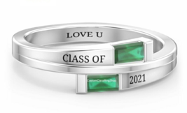 Custom Class Ring for woman | Graduation Ring semi-fine jewelry - £127.89 GBP