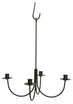 4 ARM WROUGHT IRON CANDLE CHANDELIER Amish Handmade Country Candelabra USA - $89.99
