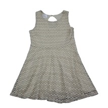 Sans Souci Dress Girls L Ivory Sleeveless Round Neck Keyhole Sheer A Line - $25.72