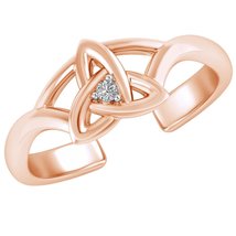 SwaraEcom Rose Gold Plated Round CZ Celtic Adjustable Toe Ring for Women - £15.84 GBP