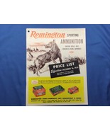 Remington Sporting Ammunition Price List Catalog 1954 - £18.84 GBP