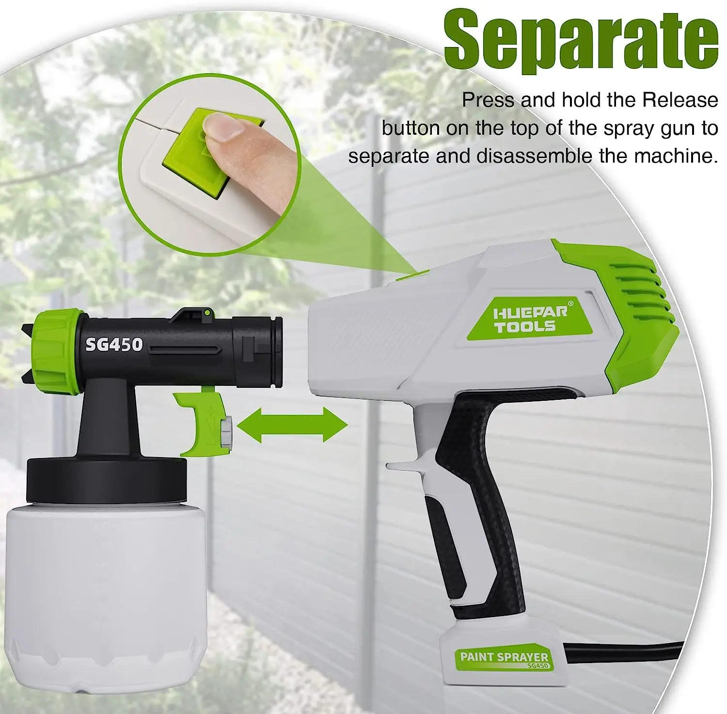 Spray  Huepar Tools Paint Sprayer 800ml Capacity 450w HVLP Power Electri... - £115.78 GBP