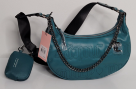 Juicy Couture Quilted Emerald Half Moon Crossbody Purse NEW Bag Chain w/... - $42.99