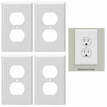 4 X Standard Size Dual Duplex Receptacle Outlet Wall Plate Cover Plug Heavy Duty - £18.97 GBP
