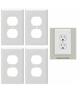 4 X Standard Size Dual Duplex Receptacle Outlet Wall Plate Cover Plug He... - £18.86 GBP