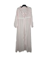 Gilead Vintage Made in USA Robe Size Medium Lace and floral embroidery - $47.18 CAD