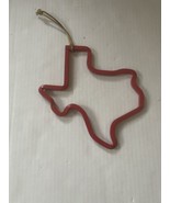 Texas State Outline Shape Style Vtg Dinner Bell Red Metal Rare South Sou... - $65.34