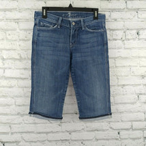 7 For All Mankind Capri Jeans Womens 27 Blue Low Rise Stretch Cuffed Denim - £15.67 GBP