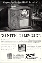 1949 Vintage Print Ad Zenith Gotham Television AM/FM Radio Record Player Combo - $12.85