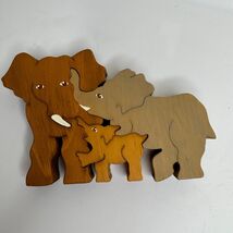 Decorative Art Puzzles Inspired By Nature Wood Elephant Family - $18.00