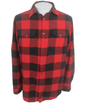 Sonoma Men shirt flannel buffalo plaid red black long sleeve p2p 22.5&quot; M slim - £23.73 GBP
