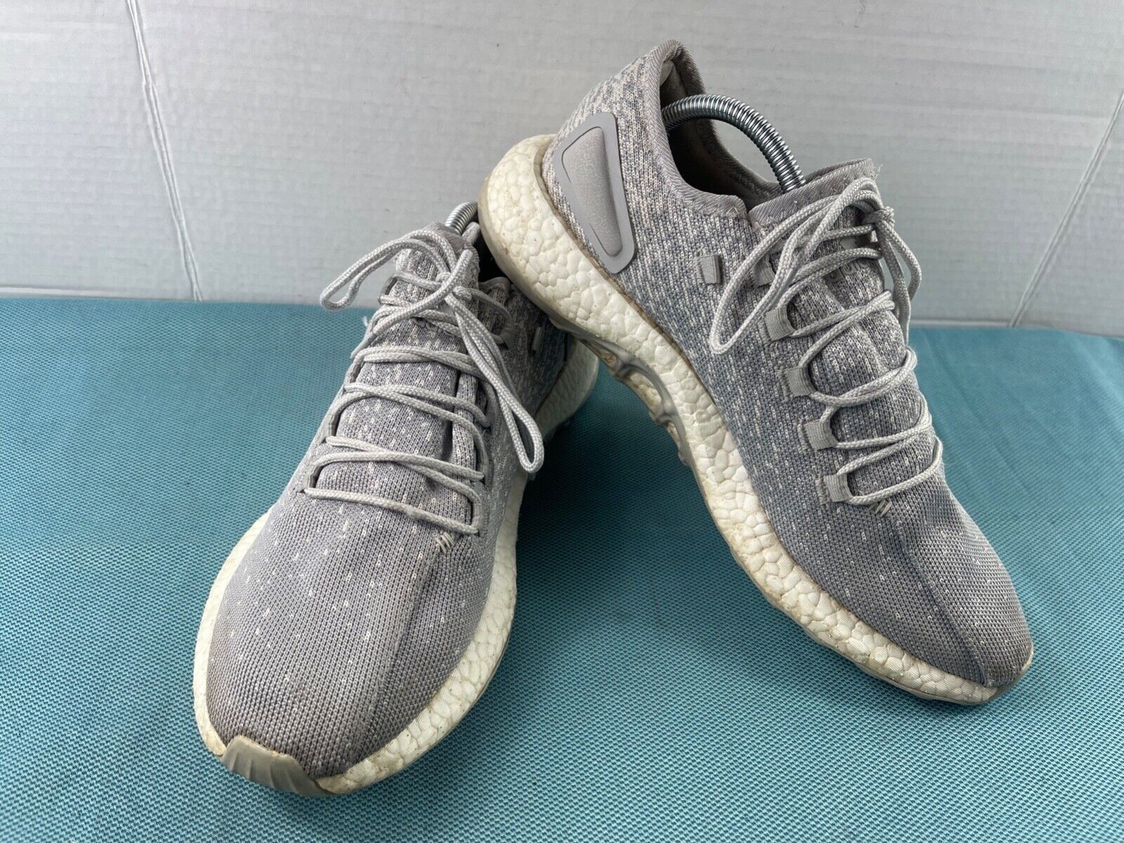 Adidas Sneakers Men 10.5 M PureBOOST Running Shoes Grey White Athletic T... - $34.47