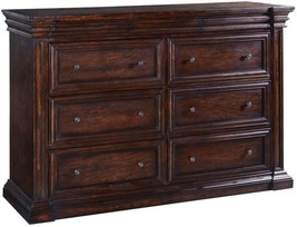 Dresser Cathedral Chest of Drawers Hand-Scraped Dark Wood, Secret Drawers - £3,018.82 GBP