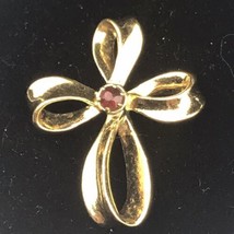 Cross Gold Tone Jeweled Pendant Charm Vintage By Avon - $10.00