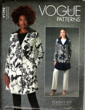Vogue V1792 Long Lined Jacket Misses Size  XS to XXL Pattern UNCUT - £15.42 GBP