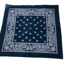 Hobby Lobby  Navy Blue Paisley Bandana Cotton India Made Biker Western 20x20 - £11.13 GBP