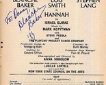 Showbill for Hannah signed by Blanche Baker 1983 Clurman Theatre New York - £19.45 GBP