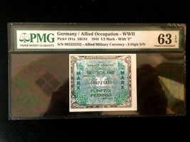 Allied Military Currency - WWII 1944 1/2 Mark - 3 Sequential Bills - PMG Cert... - £2,797.74 GBP