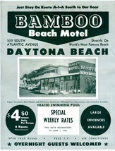 Bamboo Beach Motel Adverting Flyer 1960&#39;s Atlantic Avenue Daytona Beach ... - $19.78
