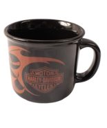Harley Davidson Mug Black with Flame Design 15 Ounce 2004 - €9,73 EUR