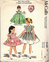 Vintage 1957 McCall&#39;s Pattern 2139 Girl&#39;s Dress &amp; Slip - Uncut &amp; Factory Folded  - £12.44 GBP