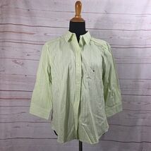 G.H. Bass &amp; Co Women's 3/4 Sleeve Light Green Floral Button Down Shirt S... - $17.82