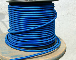 Blue cloth covered 3-wire round cord, vintage pendant lights antique fans - £1.30 GBP