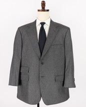 Southwick Flannel Wool Suit Size 46S Gray Flat Front Surgeon Cuffs Made ... - £113.65 GBP