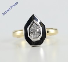 18k Platinum &amp; Yellow Gold Pear Bezel Diamond Ring (0.51 Ct H VS2) - £2,772.17 GBP