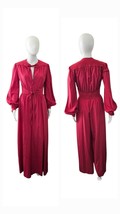 Vintage 70s Disco Joan Leslie by Kasper XL wide leg  Berry Red Jumpsuit  - €75,79 EUR