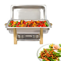 9L/ 8 Quart Stainless Steel Chafer Chafing Dish Set Buffet Catering Food Warmer - £81.22 GBP
