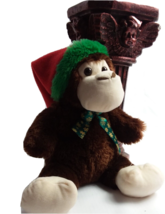 Christmas Monkey Plush Stuffed Animal 14&quot; - £7.12 GBP