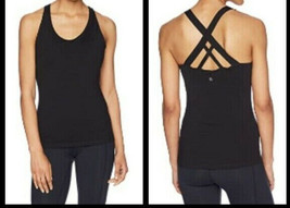 NWT Womens PrAna Yoga Pilates Strappy Top Bra New Verana S Black Gym Cups UPF - £105.97 GBP