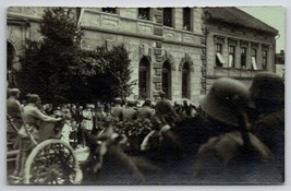 RPPC WW1 Celebration Parade In Europe Real Photo Postcard Q26 - $19.95