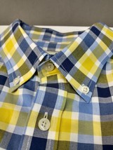 SOUTHERN PINES Mens Button Shirt Long Sleeves Size XXL Cotton Yellow Blu... - $15.68