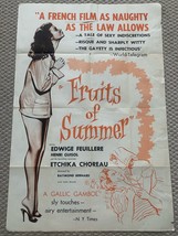 Fruits of Summer 1955, Comedy Original Vintage One Sheet Movie Poster  - $49.49
