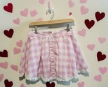 Sugar Thrillz Dolls Kill  Womens M Pink White Gingham Lined Mini Skirt  - £18.60 GBP