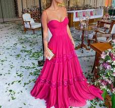 Pink Long Prom Dresses A Line,Designers Evening Gowns - £125.83 GBP