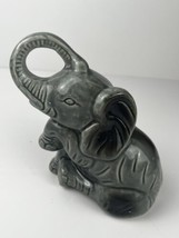 Vtg Handcrafted Collectibles Sitting Elephant Trunk Up Figurine Brazil GIFT - £4.95 GBP