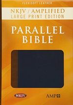 NKJV/Amplified Parallel Bible/Large Print-Blue/Brown Flexisoft Leather - £73.45 GBP