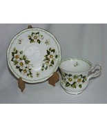 Rosina Queens Footed Tea Cup Saucer Set Christmas Rose December Special ... - £23.62 GBP