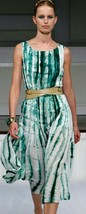 $3,900 Oscar De La Renta R14 Gorgeous Silk White Green Runway Dress Us 4 - £469.67 GBP