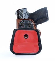 Fits Smith&Wesson M&P Shield Leather Paddle Holster Open Top #1131# RH image 4