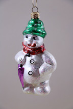 Christopher Radko Snowman Frosty Weather Umbrella Glass Ornament  1996 - $29.16