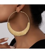 GEOMETRIC HIGH FASHION VINTAGE FASHION BIG HOOP WHOLESALE METALLIC EARRINGS - $12.47 CAD