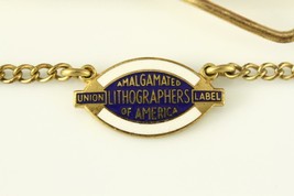 Vintage Men&#39;s Jewelry UNION Tie Clasp Amalgamated Lithographers of America - $20.98
